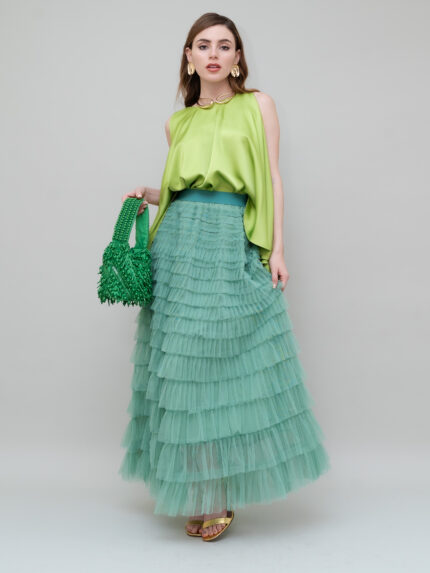 Green Tul Skirt - Imagen 3