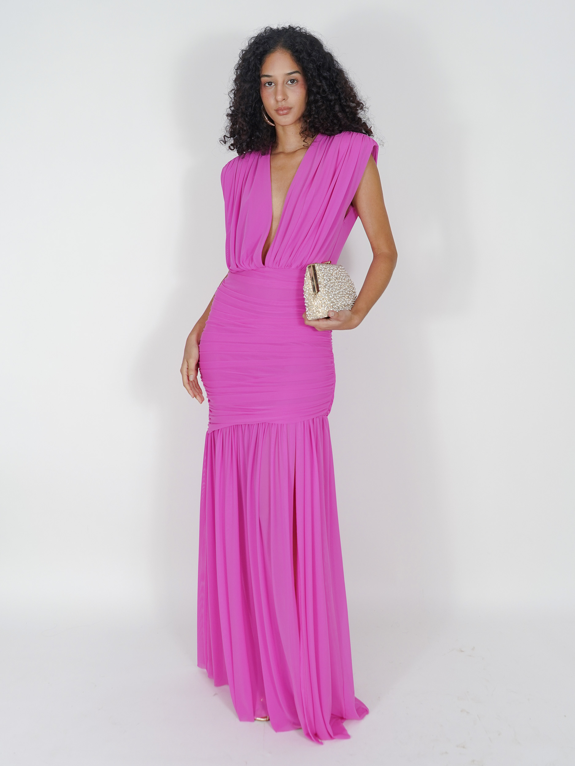 DSC01189-1.jpg Magenta Mesh Dress - Imagen 1