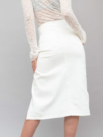 White Denim Skirt - Imagen 3