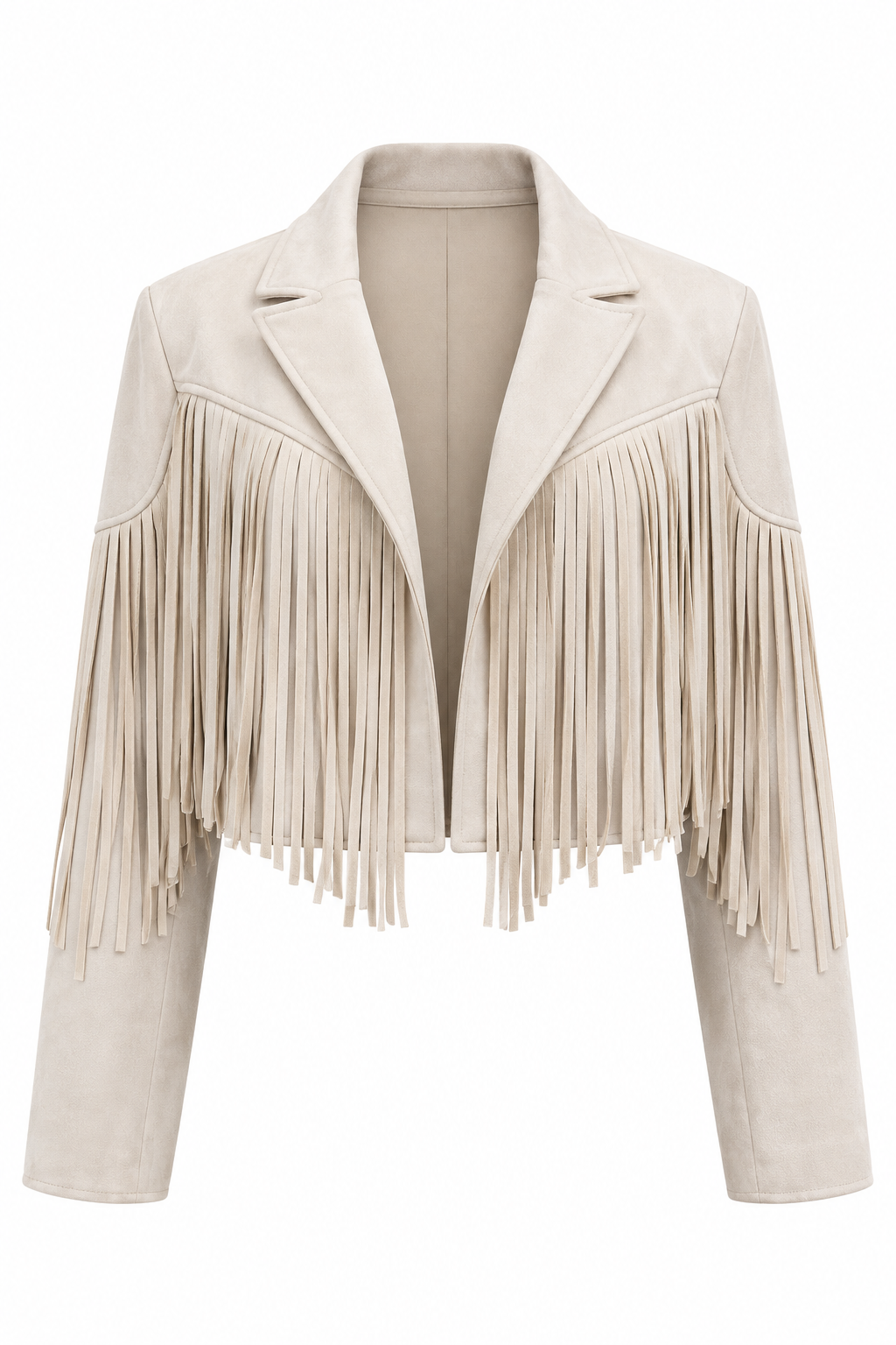 8A971D3A-C6A4-4903-B2A9-558942E96020 Beige Fringe Jacket - Imagen 1