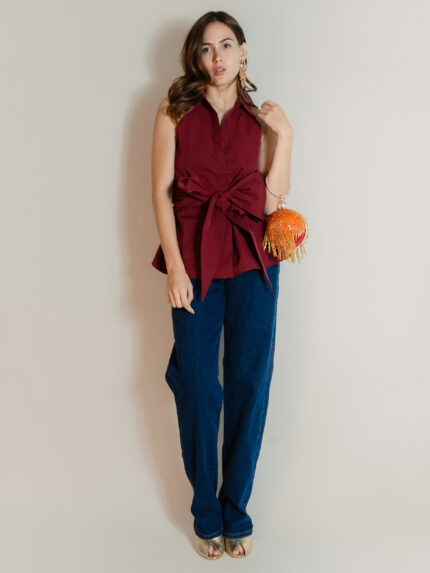 Sleeveless collared shirt - Imagen 2
