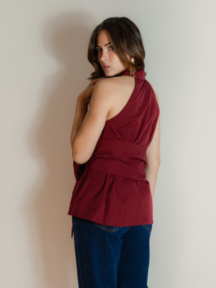 Sleeveless collared shirt - Imagen 3